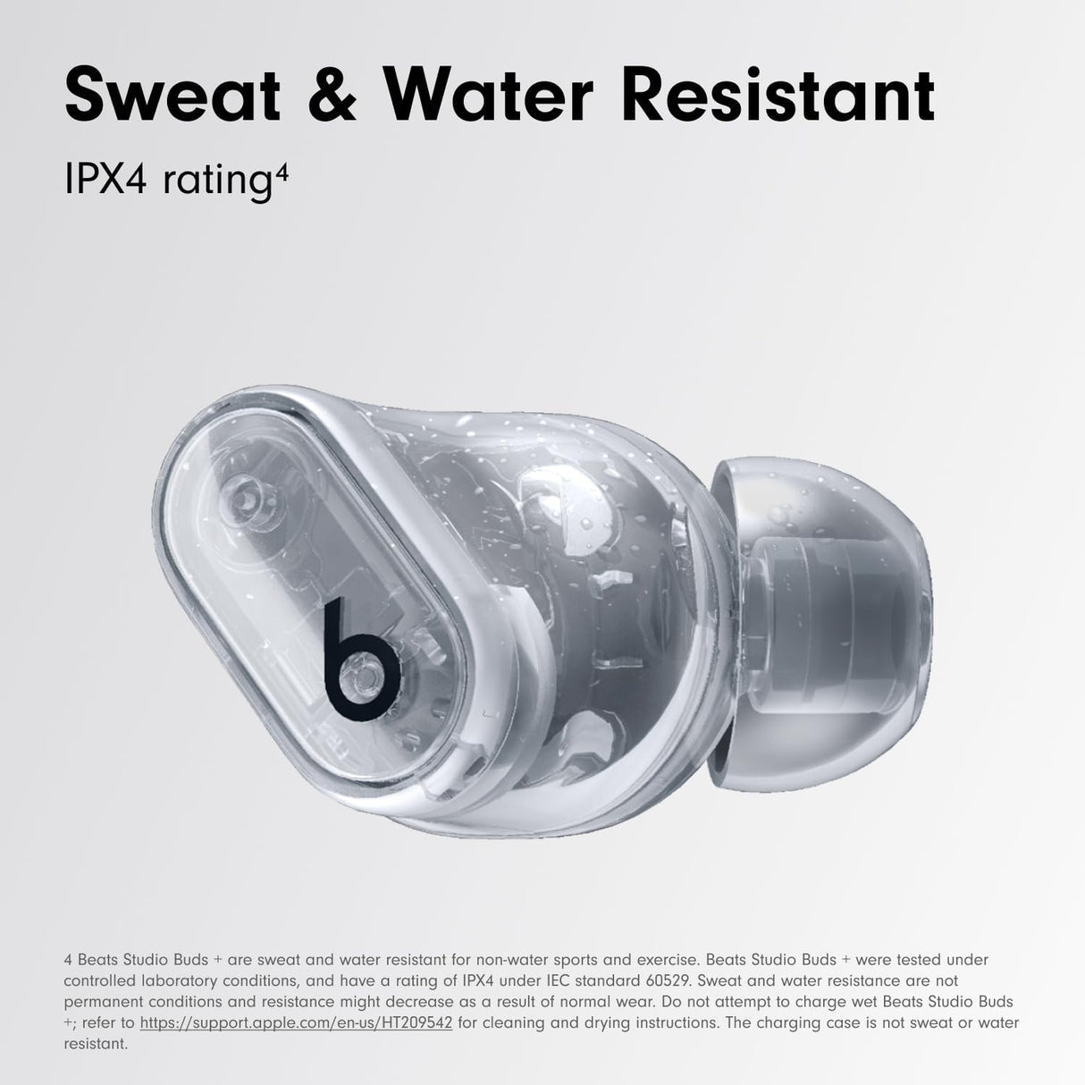 Beats Studio Buds+ True Wireless Bluetooth ANC In-Ear Headphones - Clear
