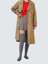 SUNCOO Women's Enzo Double Breasted Classic Long Trench Coat - Brown UK 10