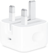 Apple Genuine MUVT3B/A 20W USB-C Power Adapter Foldable UK Plug - White