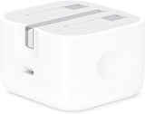 Apple Genuine MUVT3B/A 20W USB-C Power Adapter Foldable UK Plug - White