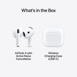 Apple AirPods 4th Gen Active Noise Cancellation Wireless Earbuds - White - Kazoop 