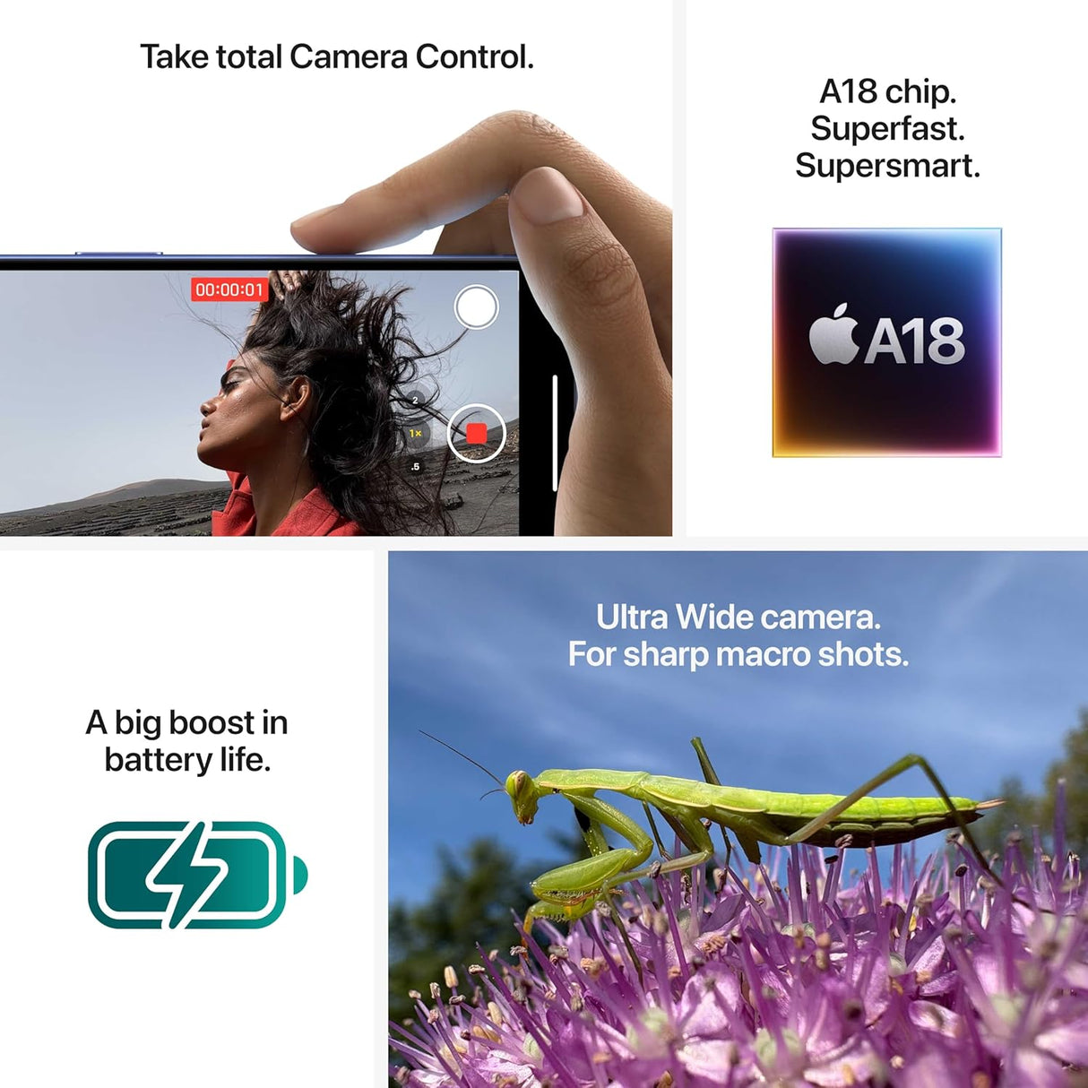 Apple iPhone 16 128GB 5G SIM-Free Smartphone Unlocked Dual-SIM - Ultramarine - Kazoop 