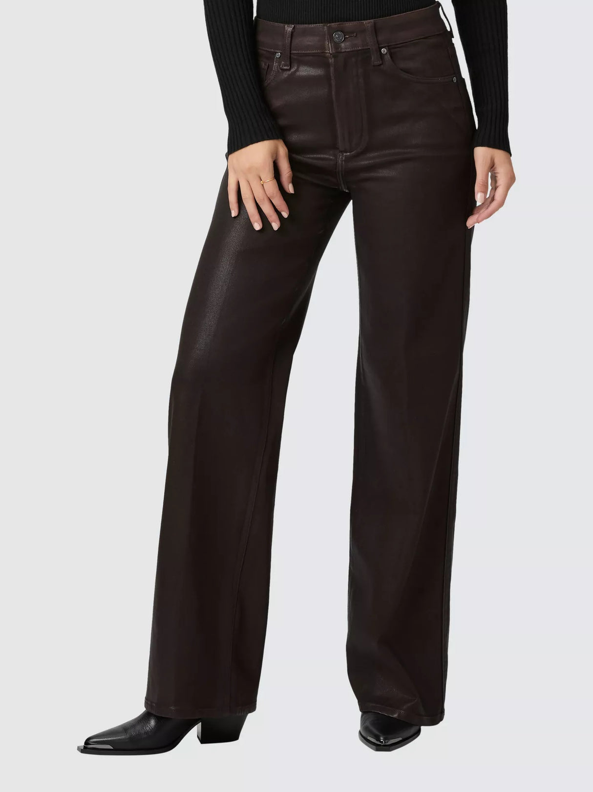 PAIGE Sasha Women's Mid Rise Wide Jeans - Chicory Coffee - Size 26/UK 8-10