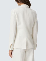 PAIGE Women's Reign Linen Blend Single Breasted White Blazer Jacket - UK 12