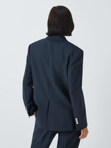 Theory Boxy Womens Polyester Double Breasted Jacket Nocturne Navy - Size 10