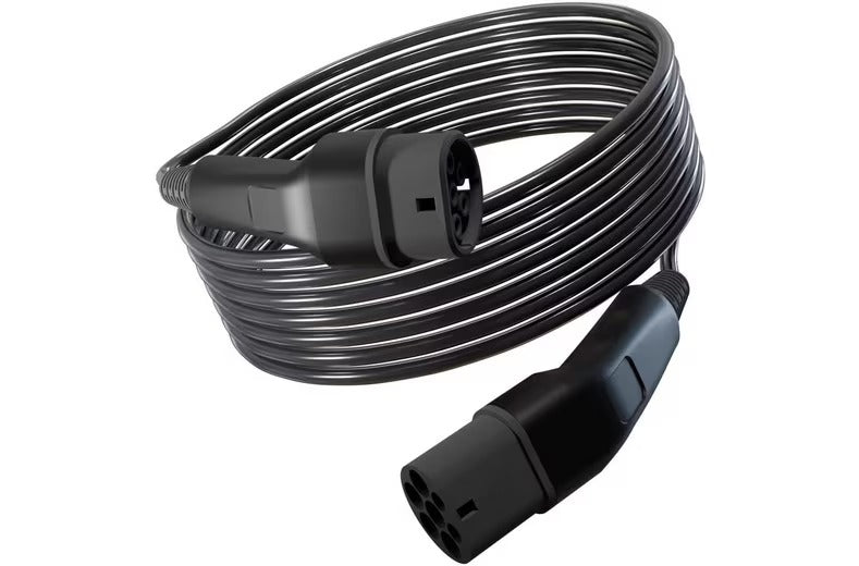 Wottz Type 2 to Type 2 Single Phase 32A 230VAC 7.4kW EV Charging Cable Black