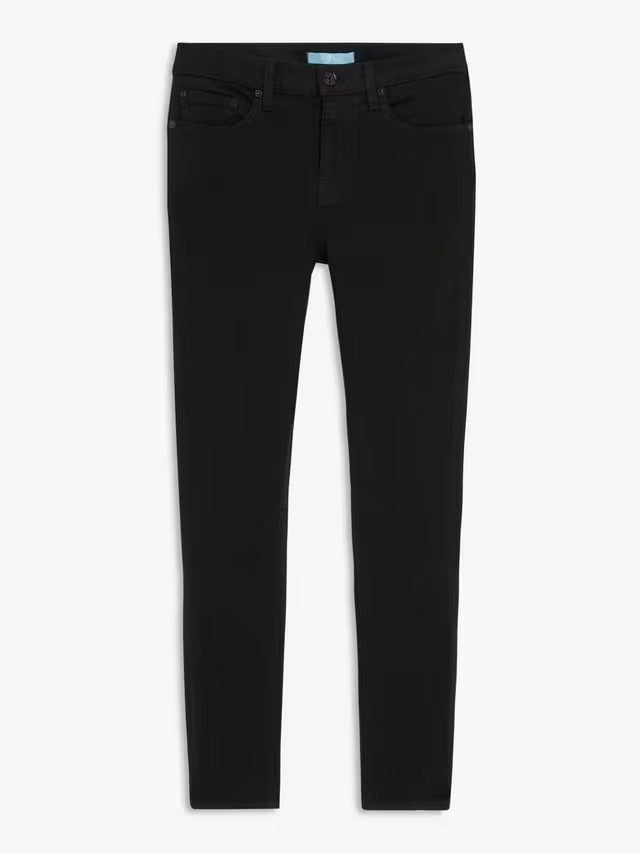 7 For All Mankind Mid Rise Skinny Bair Jeans - Rinsed Black - Size 24/UK 6