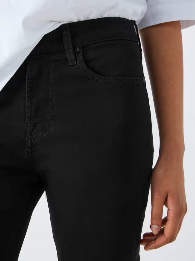 7 For All Mankind Mid Rise Skinny Bair Jeans - Rinsed Black - Size 24/UK 6