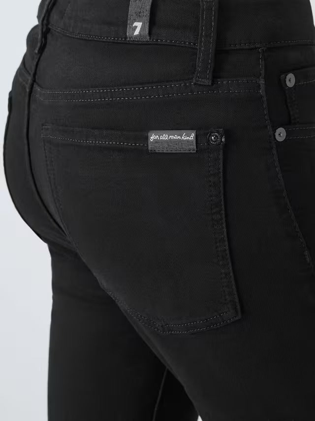 7 For All Mankind Mid Rise Skinny Bair Jeans - Rinsed Black - Size 24/UK 6