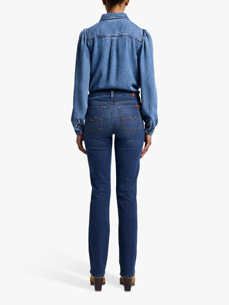7 For All Mankind Kimmie B(Air) Mid Rise Straight Jeans - Duchess - Size 32