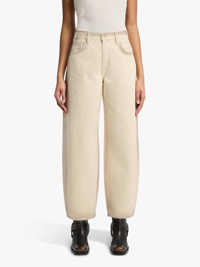 7 For All Mankind Bonnie Curvilinear Mid Rise Wide Jeans - Sand Beach - 29