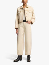 7 For All Mankind Bonnie Curvilinear Mid Rise Wide Jeans - Sand Beach - 29
