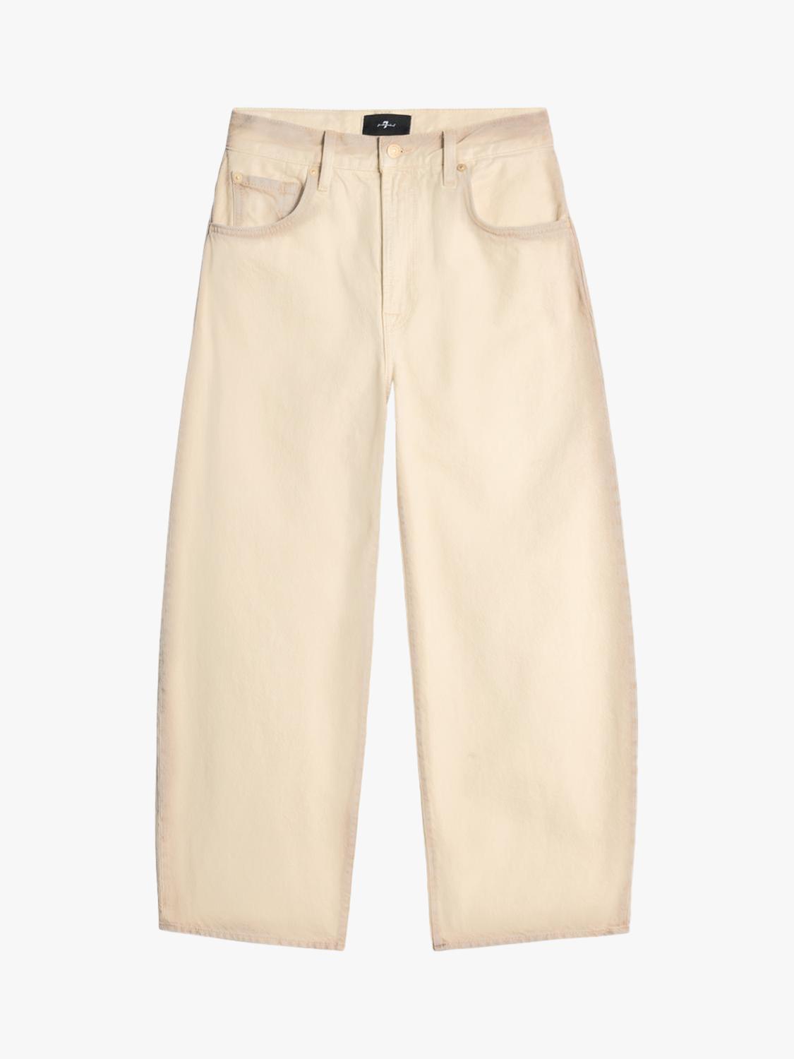 7 For All Mankind Bonnie Curvilinear Mid Rise Wide Jeans - Sand Beach - 29