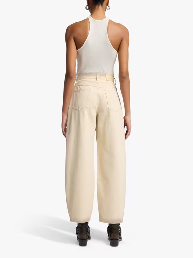 7 For All Mankind Bonnie Curvilinear Wide Leg Jeans - Sand Beach - Size 31