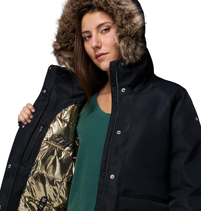 Columbia Women's Little Si II Waterproof Hooded Parka Jacket Black - Medium