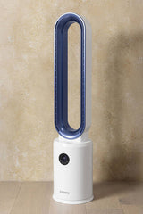 Haden 215024 Efficient 50W Modern Cooling Bladeless Tower Fan - White/Blue