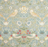 Morris & Co. Strawberry Thief Lined Pencil Pleat Curtains 228x228cm Duck Egg