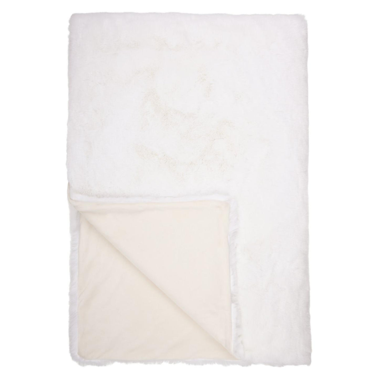 John Lewis Modacrylic Blend Faux Fur Throw Bedspread - White - L200 x W150cm