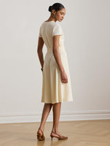Ralph Lauren Women's Plain Belted Surplice Wrap Dress - Cream - Size 8