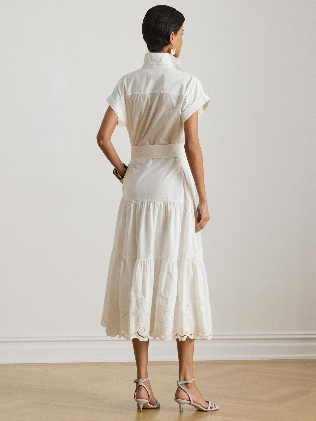 Ralph Lauren Ralila Embroidered Short Sleeve Shirt Dress - White - UK 6