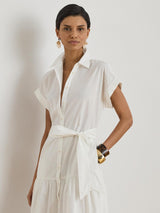 Ralph Lauren Ralila Embroidered Short Sleeve Shirt Dress - White - UK 6