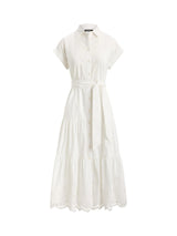 Ralph Lauren Ralila Embroidered Short Sleeve Shirt Dress - White - UK 6