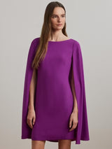 Ralph Lauren Petra Cape Cocktail Party Mini Dress - Purple Dawn - UK 14