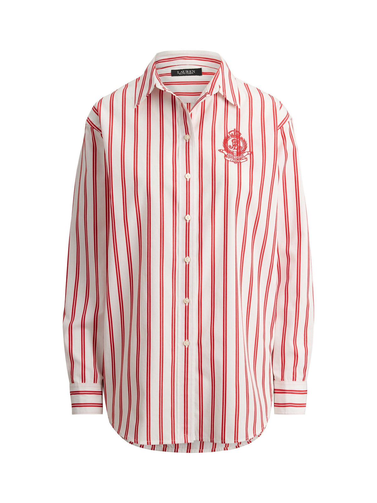 Ralph Lauren Women's Striped Cotton Relaxed Fit Shirt Small Size - Red/White