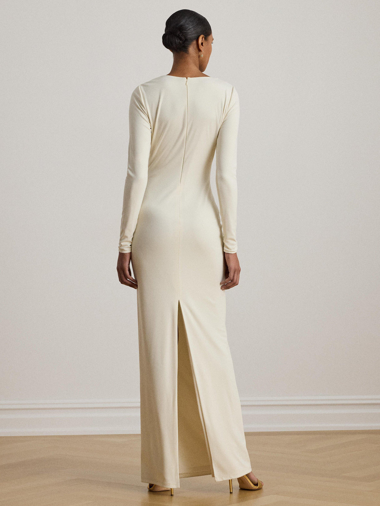 Ralph Lauren Burlince Cut Out Jersey Maxi Dress - Mascarpone Cream - Size 18