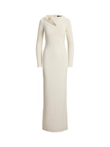 Ralph Lauren Burlince Cut Out Jersey Maxi Dress - Mascarpone Cream - Size 18