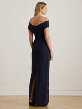 Ralph Lauren Women's Irene Crepe Off Shoulder Dress - Lighthouse Navy Size 8