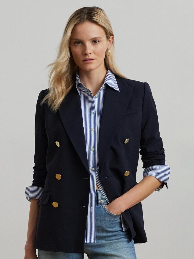 Ralph Lauren Ryen Women's Wool Blend Double Breasted Blazer Navy - Size 6UK