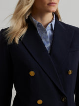 Ralph Lauren Ryen Women's Wool Blend Double Breasted Blazer Navy - Size 6UK