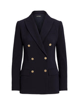 Ralph Lauren Ryen Women's Wool Blend Double Breasted Blazer Navy - Size 6UK