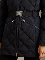 Ralph Lauren Women's Faux Fur Trim Diamond Quilted Down Coat - Navy - M