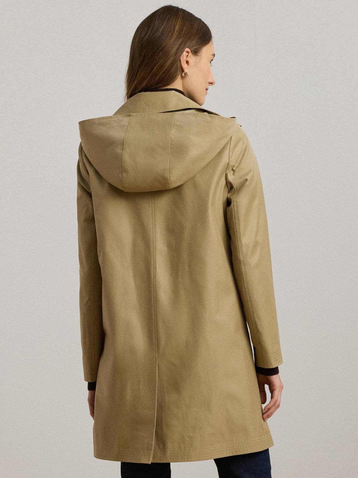 Ralph Lauren Women's Water-Repellent Hooded Balmacaan Coat - Birch Tan - XS