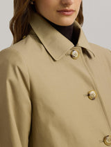 Ralph Lauren Women's Water-Repellent Hooded Balmacaan Coat - Birch Tan - XS