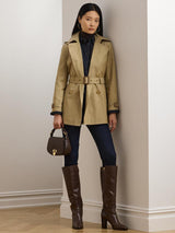 Ralph Lauren Double Breasted Regular Lined Plain Trench Coat - Brown Size XS