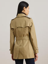 Ralph Lauren Double Breasted Regular Lined Plain Trench Coat - Brown Size XS