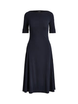 Ralph Lauren Munzie Rib Knit Stretch Cotton Midi Dress Lighthouse Navy -XL