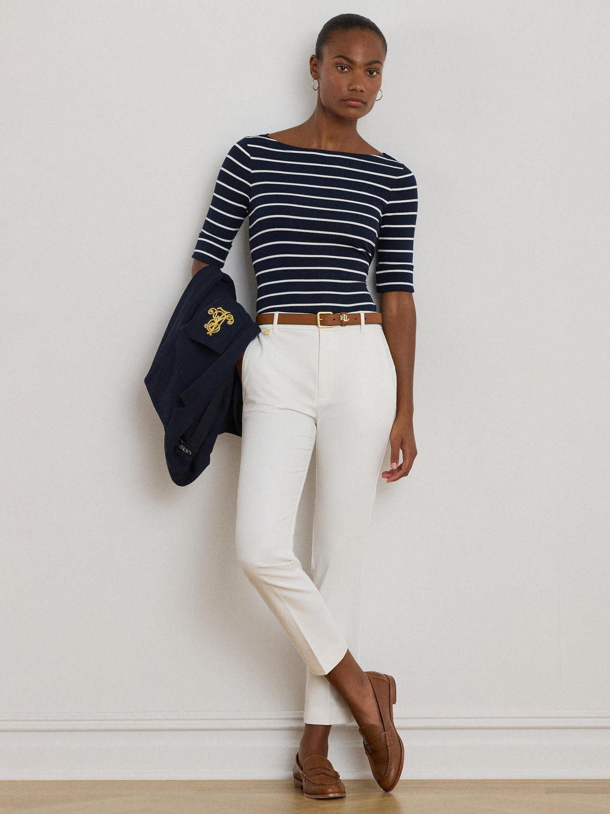 Ralph Lauren Women's Lakythia Slim Leg Tailored Trousers - White - UK 10