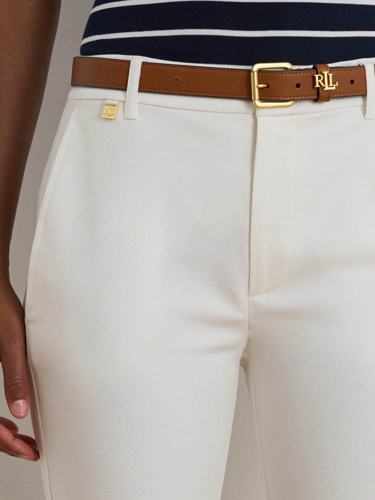 Ralph Lauren Women's Lakythia Slim Leg Tailored Trousers - White - UK 10