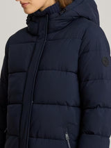 Ralph Lauren Women's Hooded Knee Length Channel Quilted Coat - Navy - S