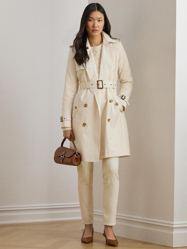 Ralph Lauren Double Breasted Women's Casual Trench Coat - Cream Size XS