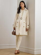 Ralph Lauren Double Breasted Women's Casual Trench Coat - Cream Size XS
