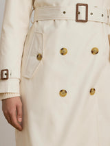Ralph Lauren Women's Double Breasted Button Trench Coat - Cream - Small