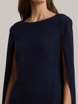 Ralph Lauren Petra Cape Georgette Cocktail Mini Dress - Lighthouse Navy UK 6