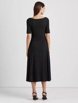 Ralph Lauren Munzie Fit & Flare Soft Stretch Cotton Dress - Black - Size S