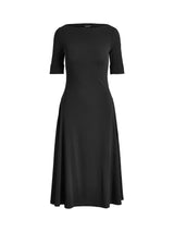 Ralph Lauren Munzie Fit & Flare Soft Stretch Cotton Dress - Black - Size S