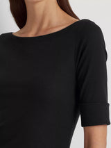 Ralph Lauren Munzie Fit & Flare Soft Stretch Cotton Dress - Black - Size S